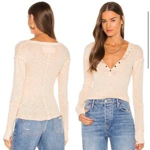 NWT Rare Size Free People’s Phoebe Henley Long Sleeve in Tea XL